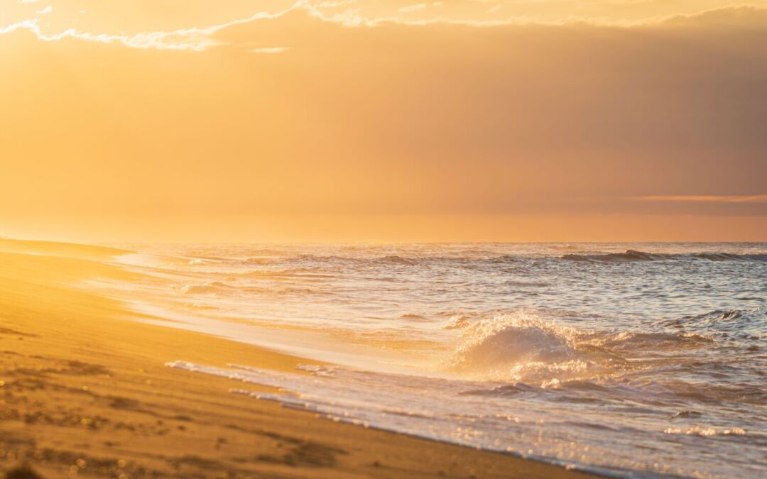 Waves breaking onto a beach