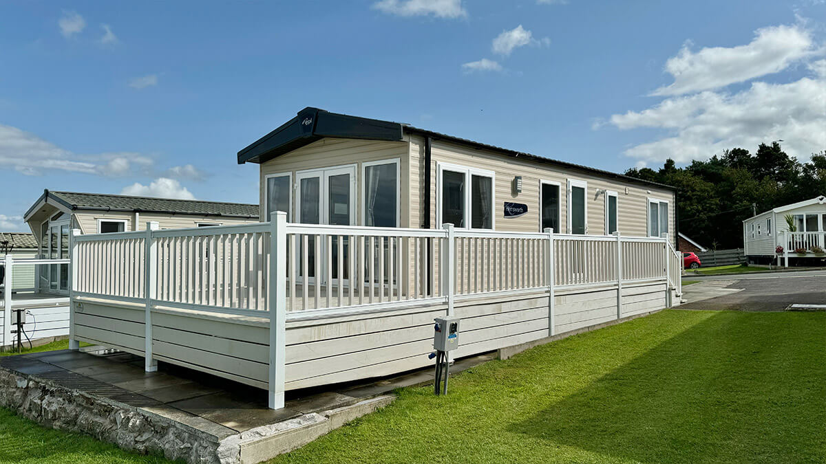regal-hemsworth-6220 Exterior of a static caravan at Bron-Y-Wendon Holiday Park